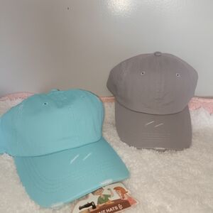Stylish Gray and Blue Baseball Caps